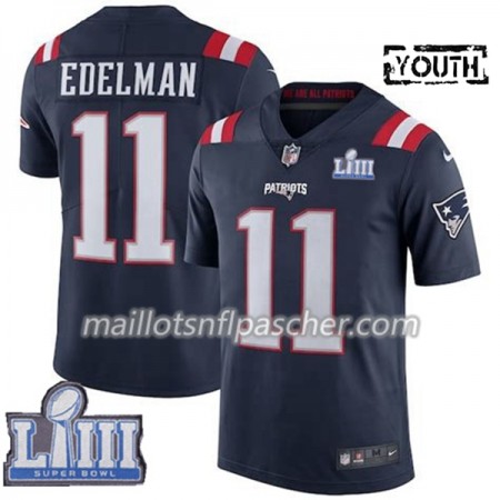 Maillot New England Patriots Julian Edelman 11 Nike Bleu 2019 Super Bowl LIII - Enfant